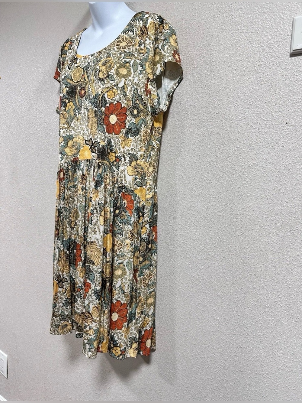Peruvian Connection Womens Akiko Beeswax Short Streatchy Short Sleeve Dress XL - Picture 4 of 14